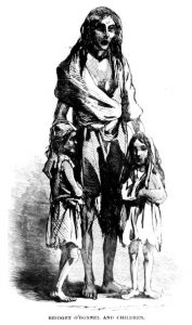 Bridget O'Donnel and children in 1849, County Clare, Ireland