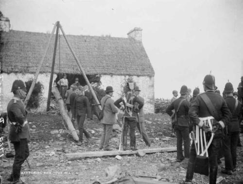 tbirminghams-house-moyasta-coclare-with-battering-ram-and-soldiers-outside